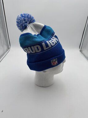 Bud Light Mens Blue Knit Pom Winter Hat NFL Logo One Size